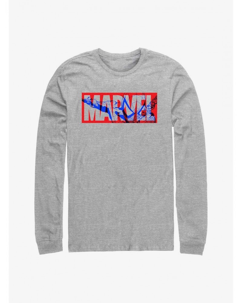 Marvel Spider-Man Overlay Logo Long-Sleeve T-Shirt $8.95 T-Shirts