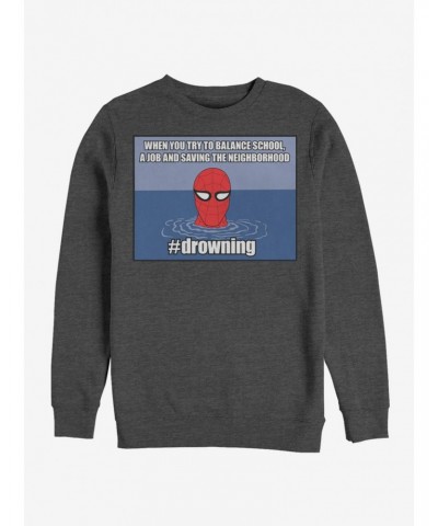 Marvel Spider-Man drowning Sweatshirt $12.10 Sweatshirts