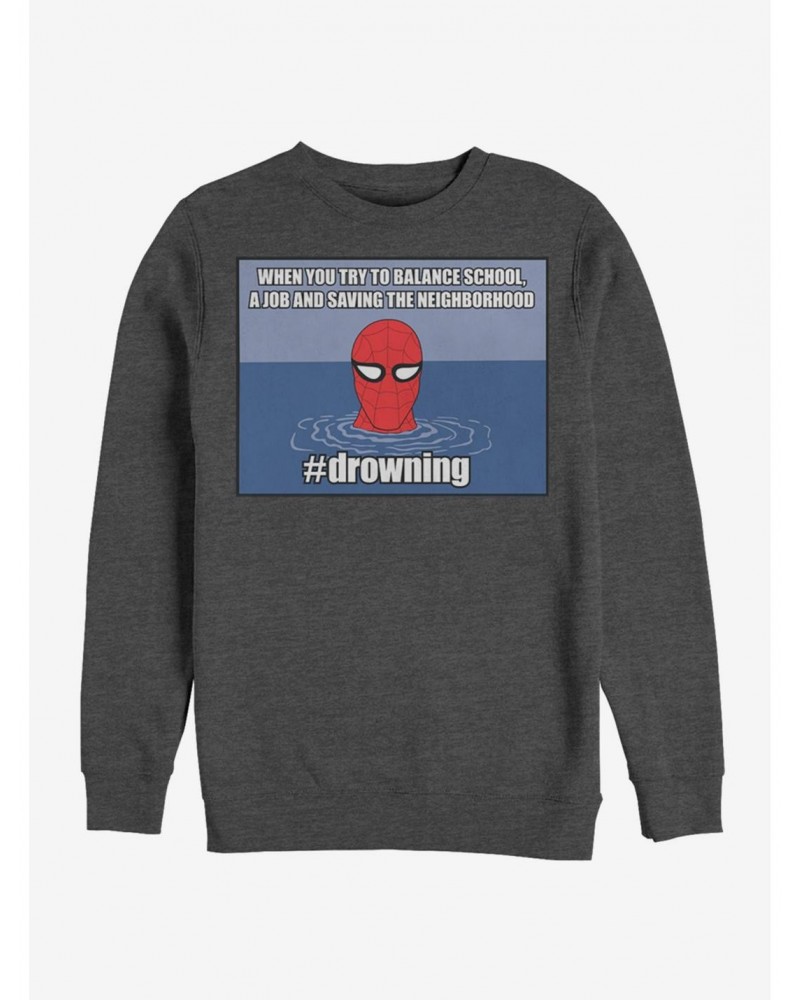 Marvel Spider-Man drowning Sweatshirt $12.10 Sweatshirts