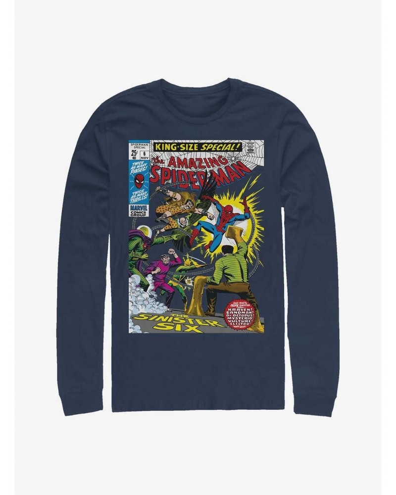 Marvel Spider-Man The Sinister Six Comic Long Sleeve T-Shirt $12.90 T-Shirts