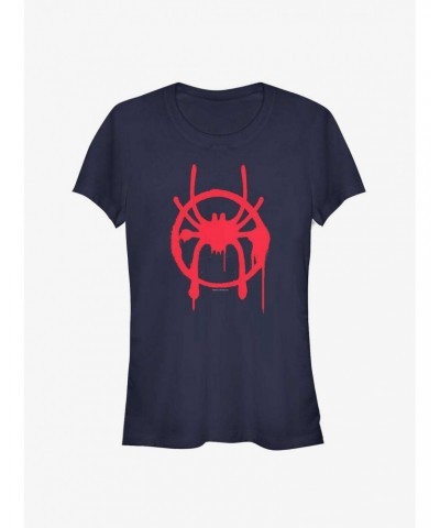 Marvel Spider-Man Spider-Verse Miles Symbol Womens T-Shirt $7.57 T-Shirts