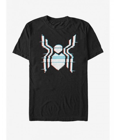 Marvel Spider-Man Far From Home Glitch Spider Logo T-Shirt $7.65 T-Shirts