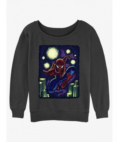 Marvel Spider-Man Starry New York Girls Slouchy Sweatshirt $11.81 Sweatshirts