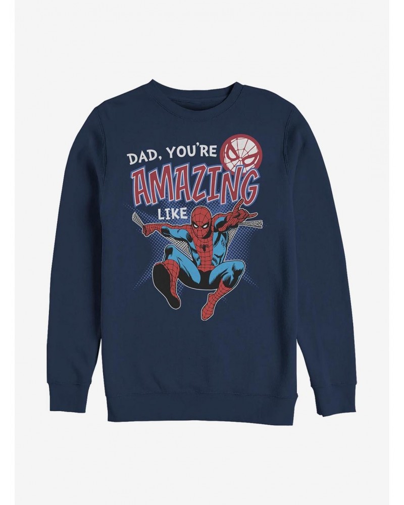 Marvel Spider-Man Amazing Like Dad Crew Sweatshirt $12.10 Sweatshirts