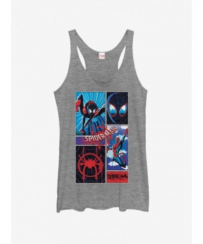 Marvel Spider-Man: Into The Spider-Verse Comic Spiders Heathered Girls Tank Top $7.67 Tops