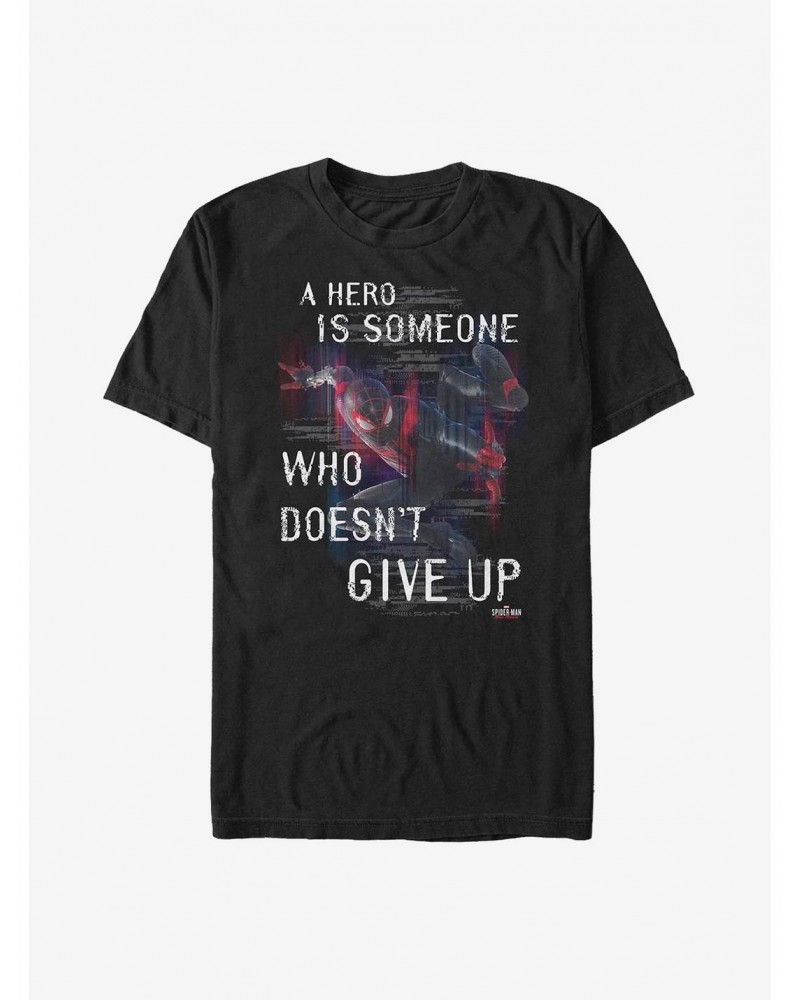 Marvel Spider-Man Miles Morales Don't Give Up T-Shirt $8.99 T-Shirts
