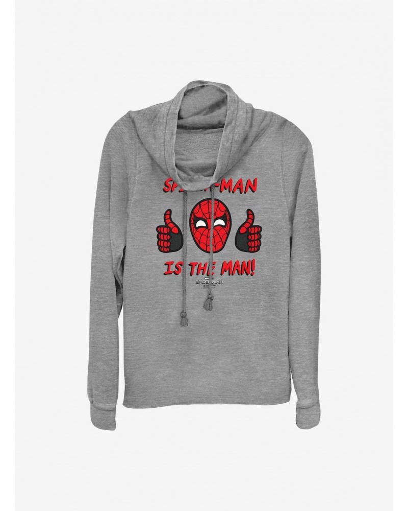 Marvel Spider-Man Spidey Is The Man Cowlneck Long-Sleeve Girls Top $14.73 Tops
