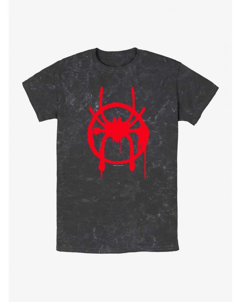 Marvel Spider-Man Miles Morales Symbol Mineral Wash T-Shirt $8.70 T-Shirts