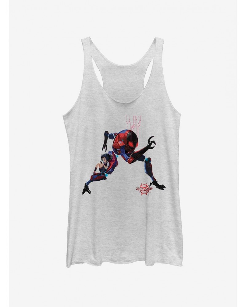 Marvel Spider-Man: Into The Spider-Verse Giant Robo Heathered Girls Tank Top $10.36 Tops