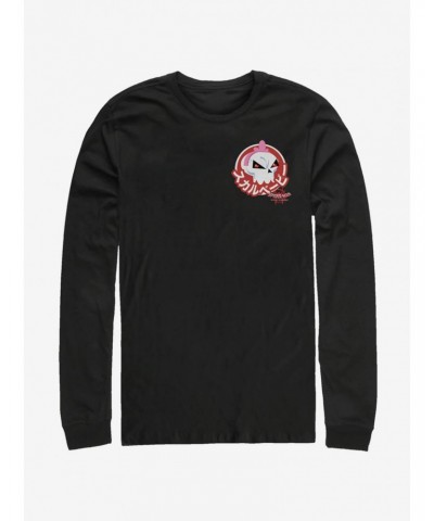 Marvel Spider-Man: Into The Spider-Verse Skull Sticker Pocket Long-Sleeve T-Shirt $8.42 T-Shirts