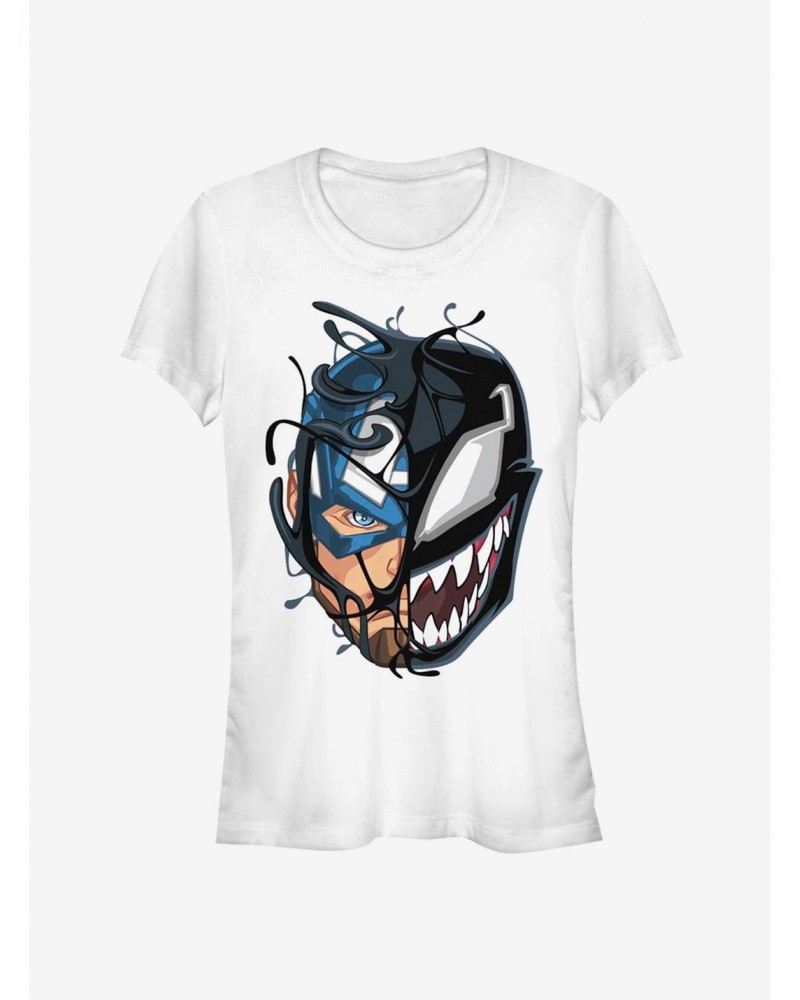 Marvel Captain America Venomized Mask Takeover T-Shirt $8.96 T-Shirts