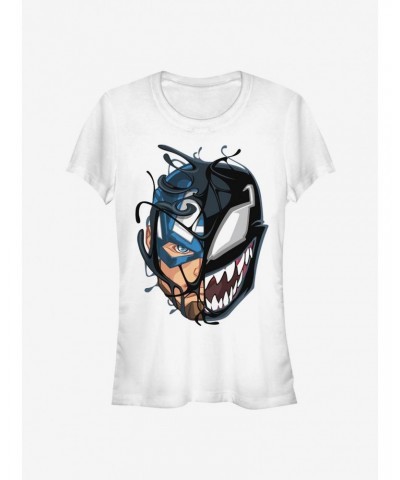 Marvel Captain America Venomized Mask Takeover T-Shirt $8.96 T-Shirts