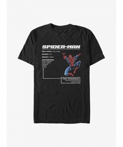 Marvel Spider-Man Hero Stats T-Shirt $5.74 T-Shirts