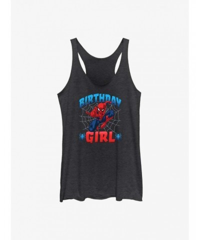 Marvel Spider-Man Web Birthday Girl Girls Tank $9.74 Tanks