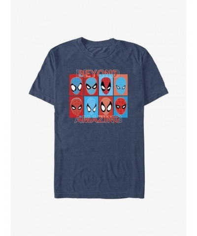 Marvel Spider-Man 60th Anniversary Spidey Mask Evolution T-Shirt $6.50 T-Shirts
