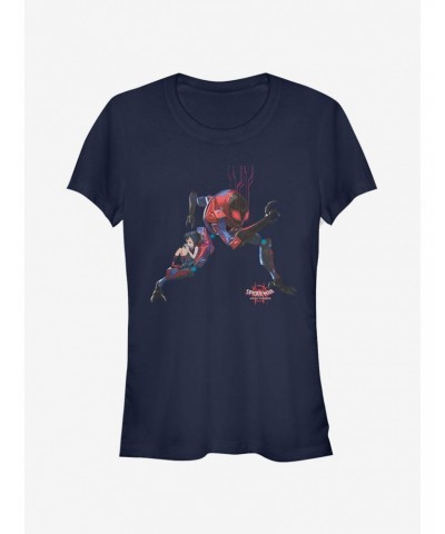 Marvel Spider-Man: Into The Spider-Verse Giant Robo Girls T-Shirt $7.97 T-Shirts