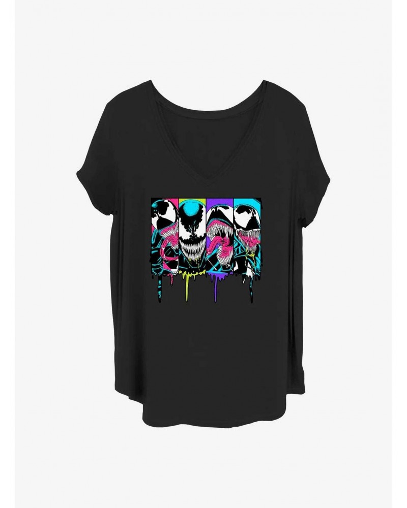 Marvel Venom Neon Venom Girls T-Shirt Plus Size $11.33 T-Shirts