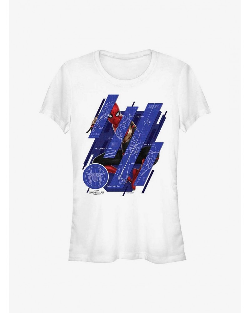 Marvel Spider-Man: No Way Home Schematic Panels Girls T-Shirt $5.98 T-Shirts