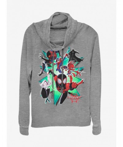 Marvel Spider-Man Group Spider-Verse Cowl Neck Long-Sleeve Girls Top $14.73 Tops