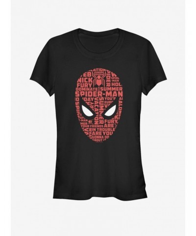 Marvel Spider-Man Far From Home Spider Word Face Girls T-Shirt $9.36 T-Shirts