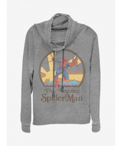 Marvel Spider-Man The Amazing Spider-Man 70's Cowlneck Long-Sleeve Girls Top $11.85 Tops