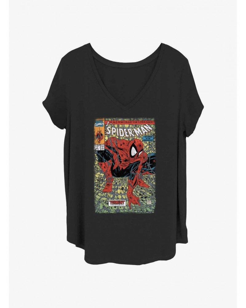 Marvel Spider-Man Spider Torment Comic Cover Girls T-Shirt Plus Size $8.09 T-Shirts