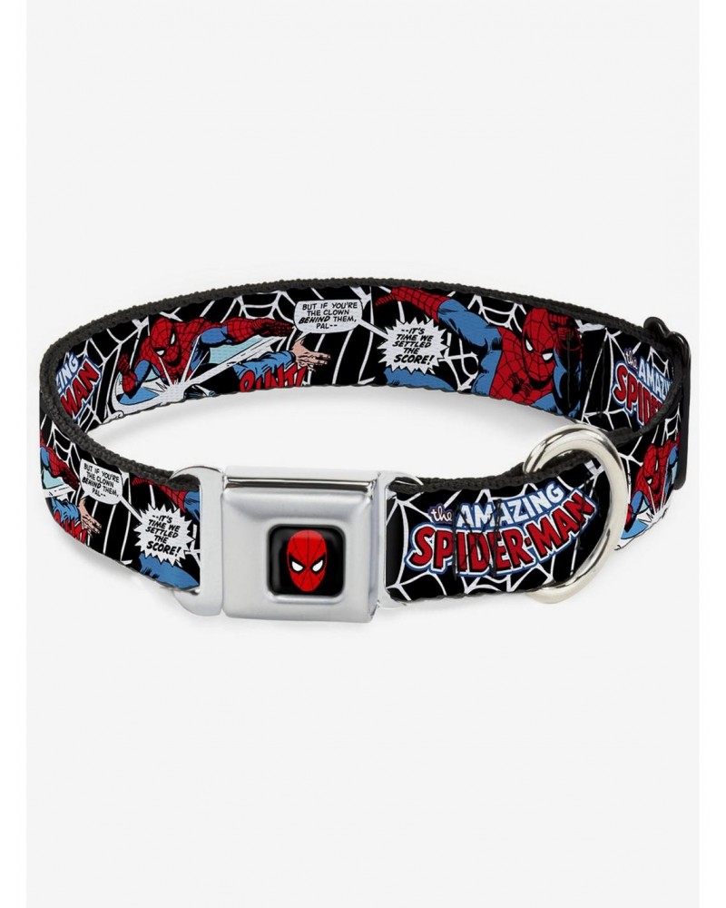 Marvel Spider-Man In Action Seatbelt Buckle Dog Collar $7.47 Pet Collars