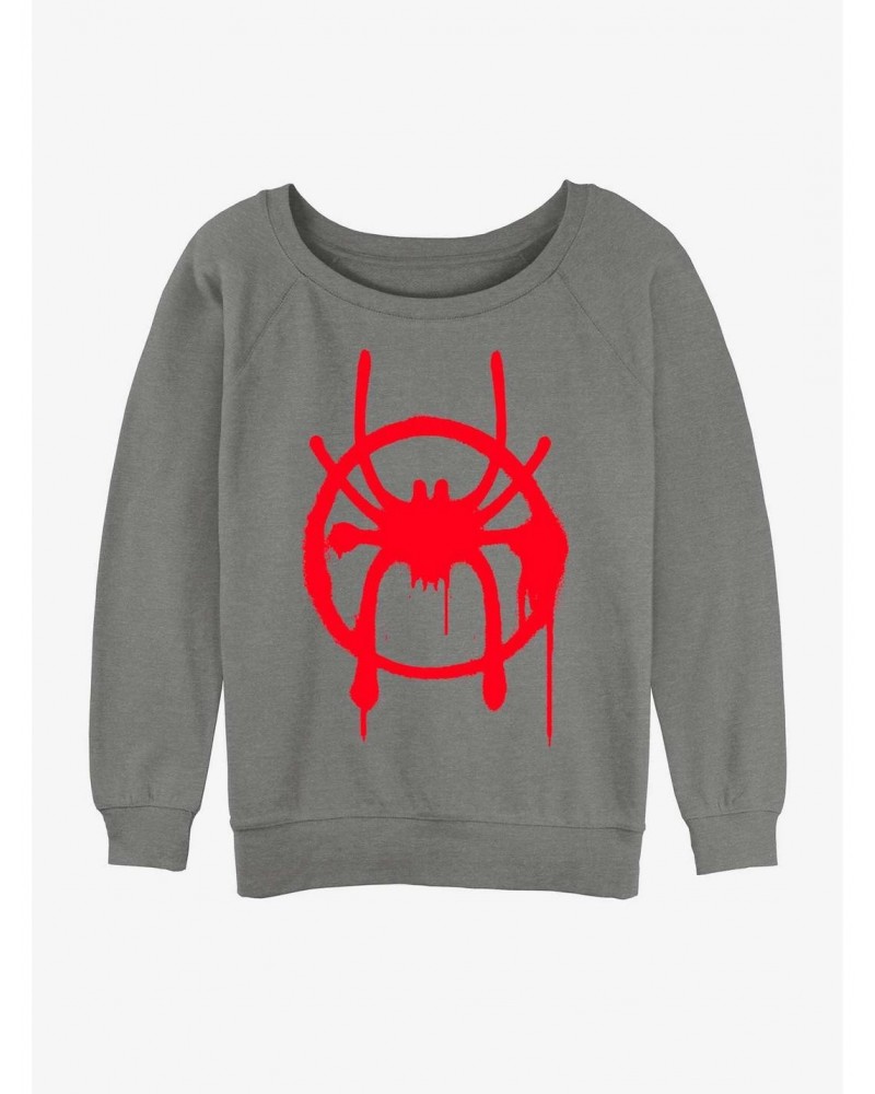 Marvel Spider-Man Miles Morales Symbol Girls Slouchy Sweatshirt $12.69 Sweatshirts