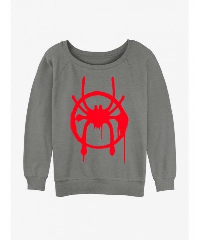 Marvel Spider-Man Miles Morales Symbol Girls Slouchy Sweatshirt $12.69 Sweatshirts