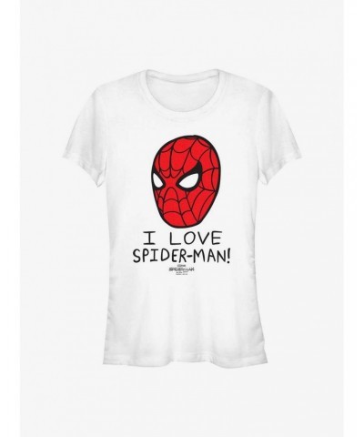 Marvel Spider-Man: No Way Home I Love Spider-Man Girls T-Shirt $7.57 T-Shirts