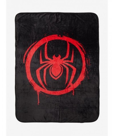 Marvel Spider-Man Miles Logo Throw Blanket $8.40 Blankets